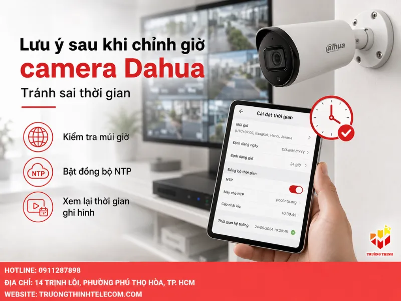 Các lưu ý sau khi chỉnh giờ camera Dahua tránh bị sai thời gian