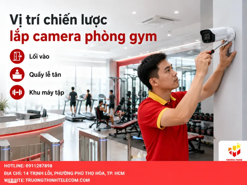 Các vị trí chiến lược cần lưu ý khi triển khai lắp đặt camera phòng gym