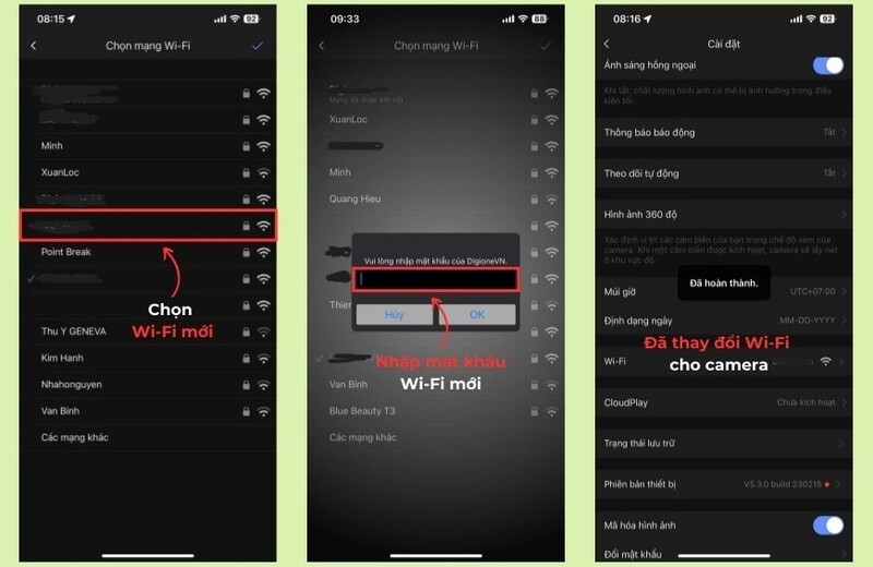 Cách đổi wifi Ezviz trực tiếp trên ứng dụng EZVIZ
