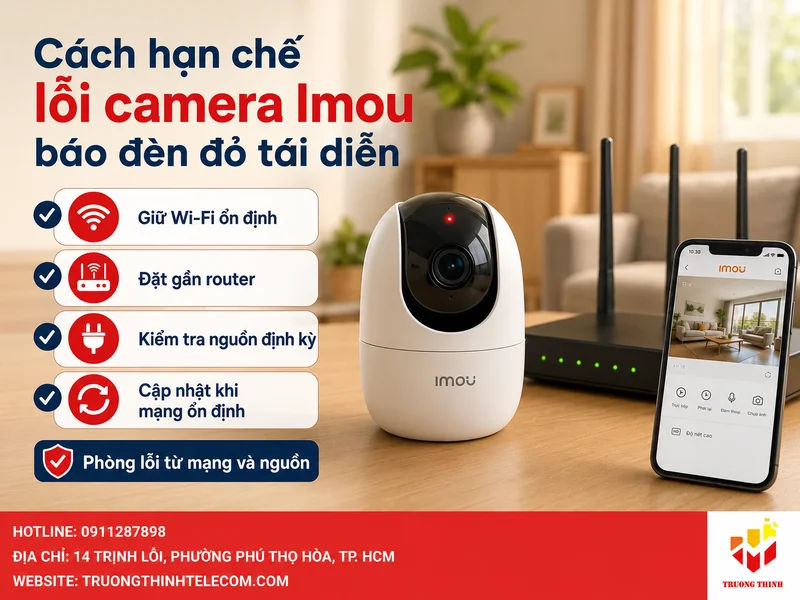 Cách hạn chế lỗi camera Imou báo đèn đỏ tái diễn