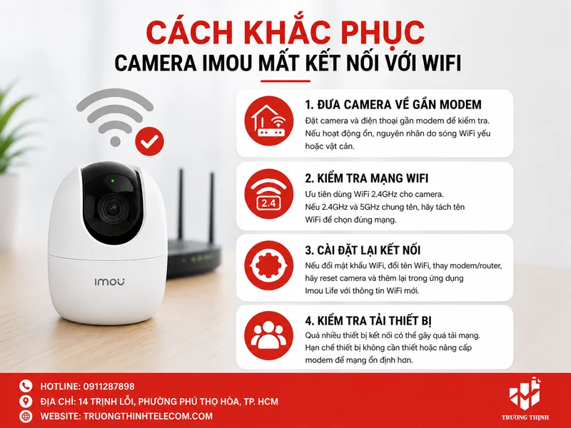 Cách khắc phục Camera Imou mất kết nối với WiFi