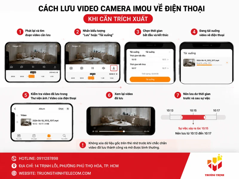 Cách lưu video camera Imou về điện thoại khi cần trích xuất