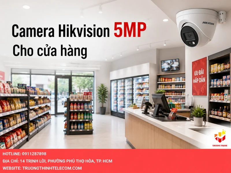 Camera Hikvision 5MP cho cửa hàng: chọn sao cho rõ mặt, rõ quầy và dễ quản lý