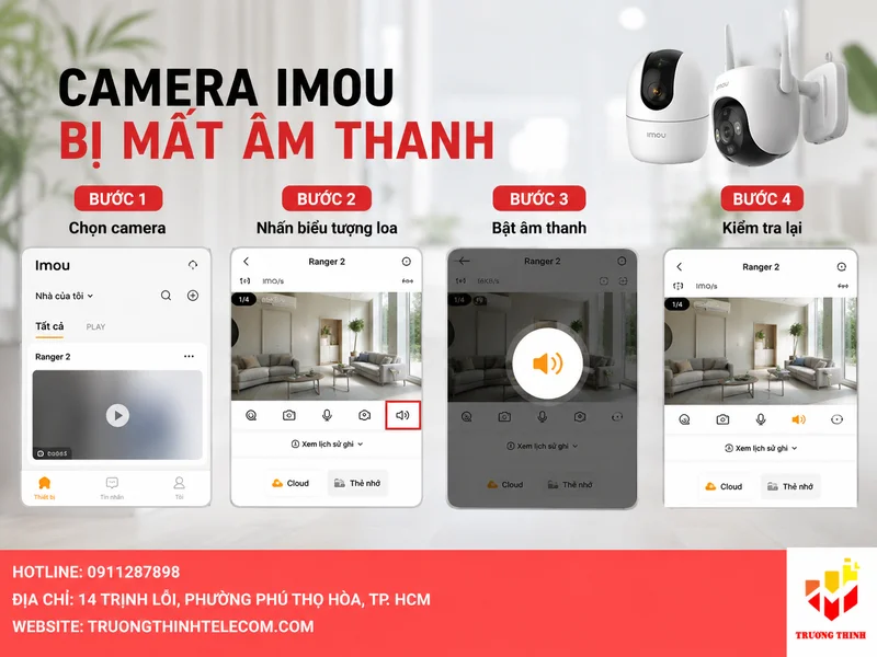 Camera Imou bị mất âm thanh: nguyên nhân, cách kiểm tra và xử lý đúng kỹ thuật