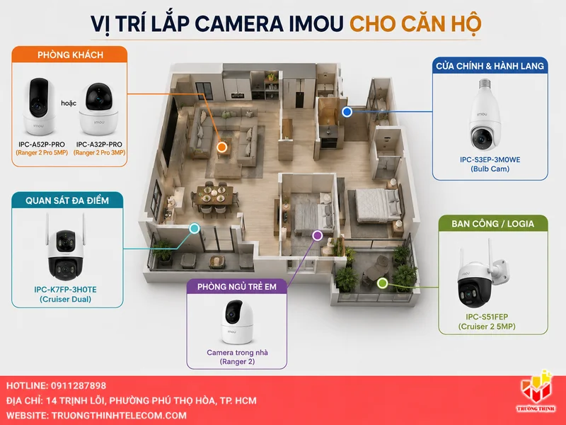 Camera Imou dùng cho căn hộ nên đặt ở những vị trí nào?