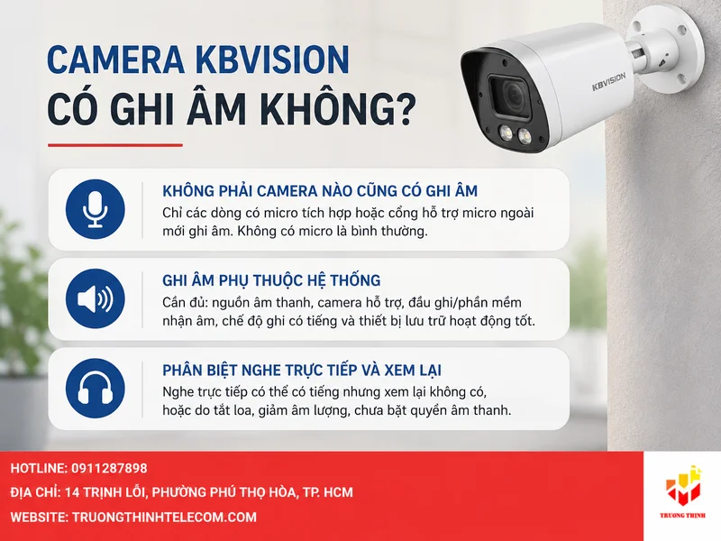 Camera KBVision có ghi âm không?