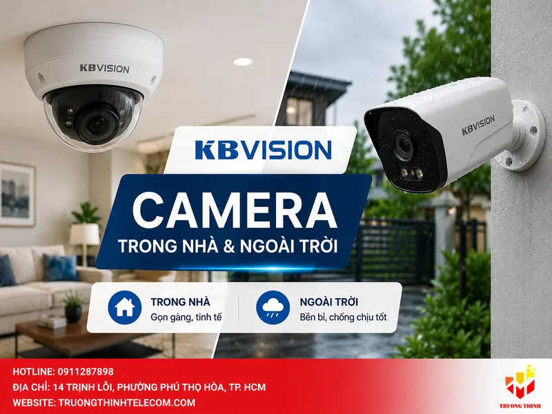 Camera KBVision trong nhà và ngoài trời: Cách chọn đúng theo từng khu vực lắp đặt