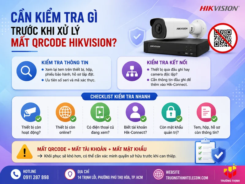 Cần kiểm tra gì trước khi xử lý mất QRCode Hikvision?