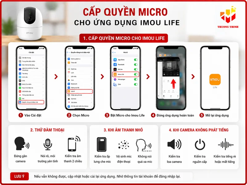 Cấp quyền micro cho ứng dụng Imou Life