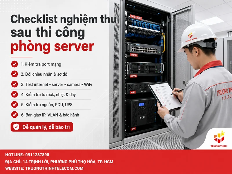 Checklist nghiệm thu sau khi thi công phòng server