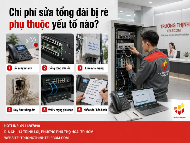 Chi phí sửa tổng đài bị rè phụ thuộc vào yếu tố nào?