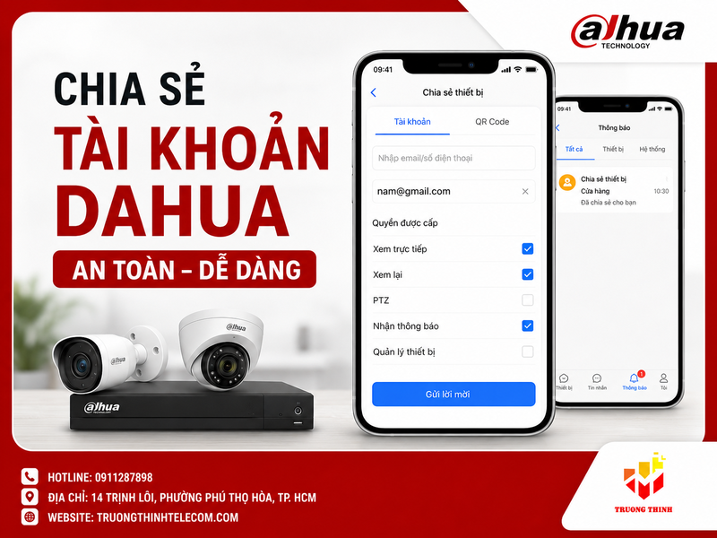 Chia sẻ tài khoản Dahua