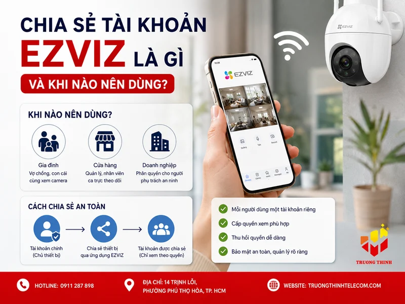 Chia sẻ tài khoản EZVIZ là gì và khi nào nên dùng?