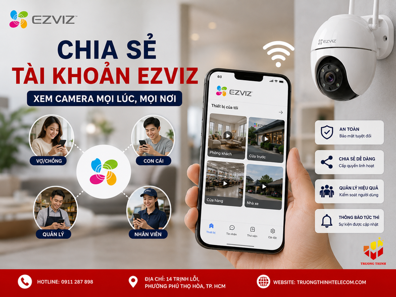 Chia sẻ tài khoản Ezviz