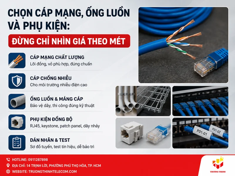 Chọn cáp mạng, ống luồn và phụ kiện: đừng chỉ nhìn giá theo mét