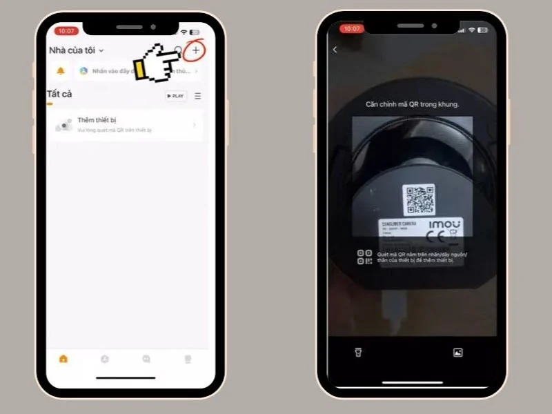 Chọn dấu “+” để thêm thiết bị