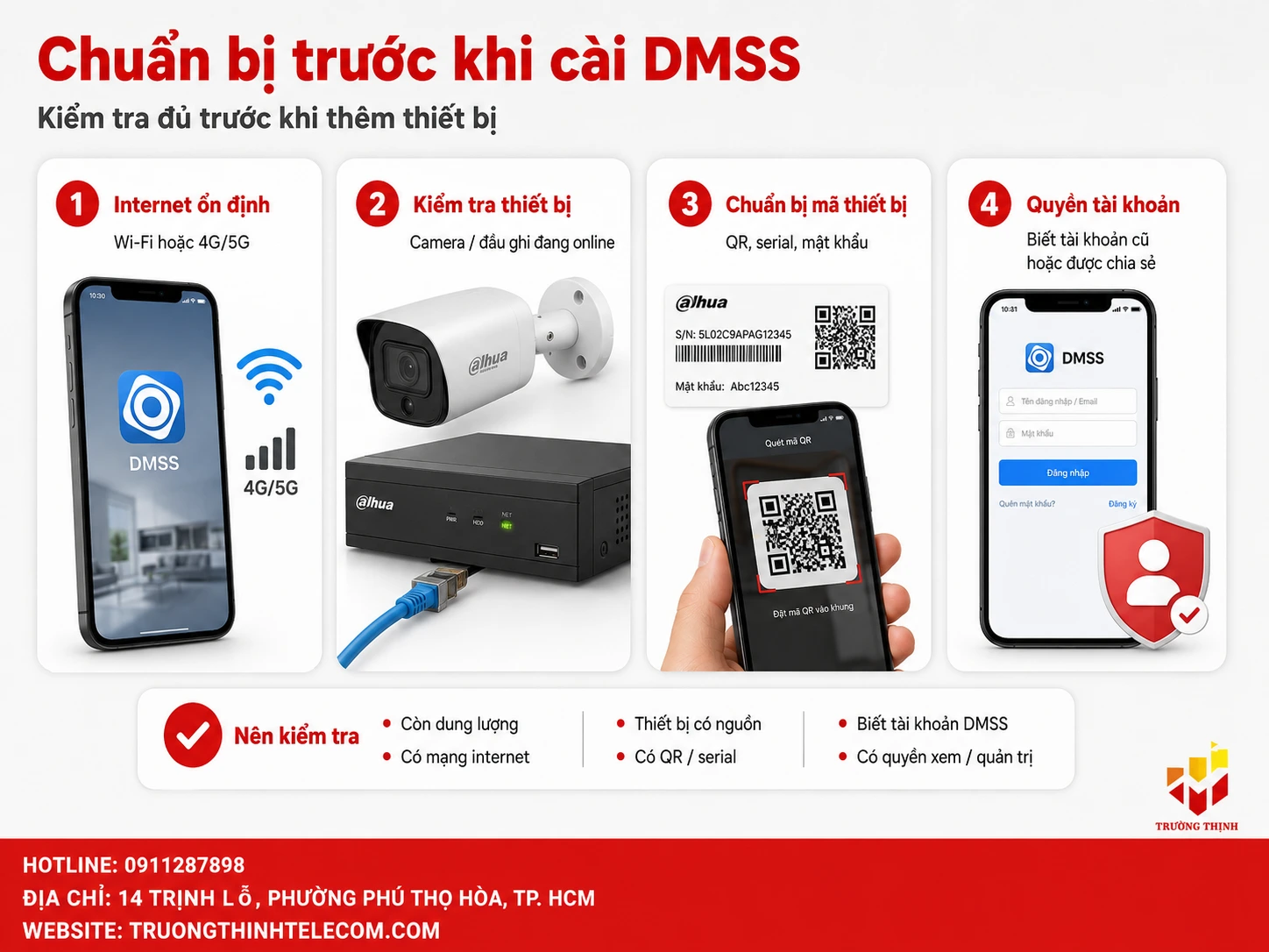 Chuẩn bị trước khi thực hiện cách cài DMSS