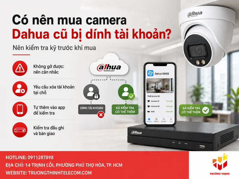 Có nên mua camera Dahua cũ bị dính tài khoản không?