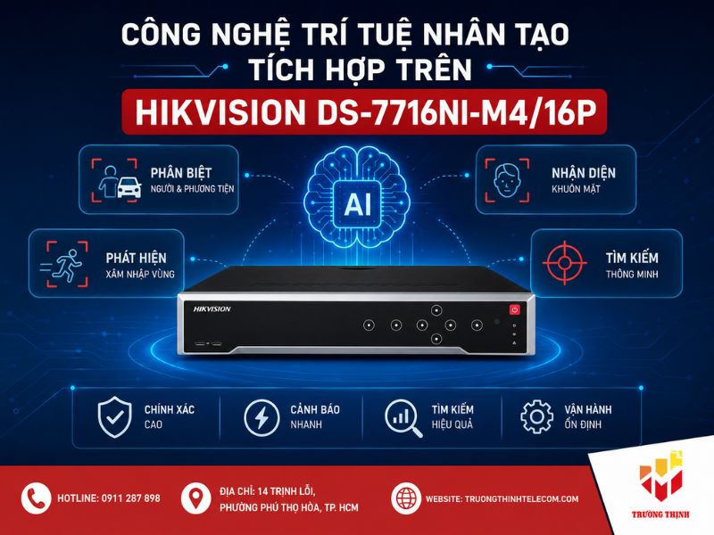 Công nghệ trí tuệ nhân tạo tích hợp trên Hikvision DS-7716NI-M4/16P