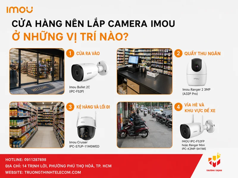 Cửa hàng nên lắp Camera Imou ở những vị trí nào?