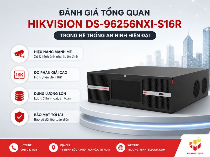 Đánh giá tổng quan Hikvision DS-96256NXI-S16R trong hệ thống an ninh hiện đại