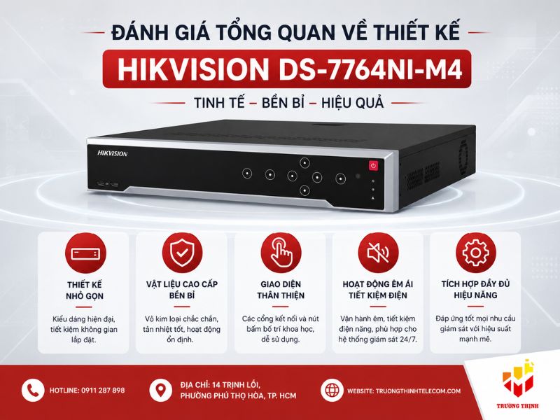 Đánh giá tổng quan về thiết kế của Hikvision DS-7764NI-M4