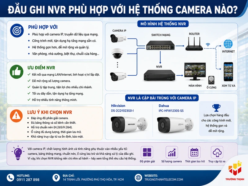 Đầu ghi NVR phù hợp với hệ thống camera nào?