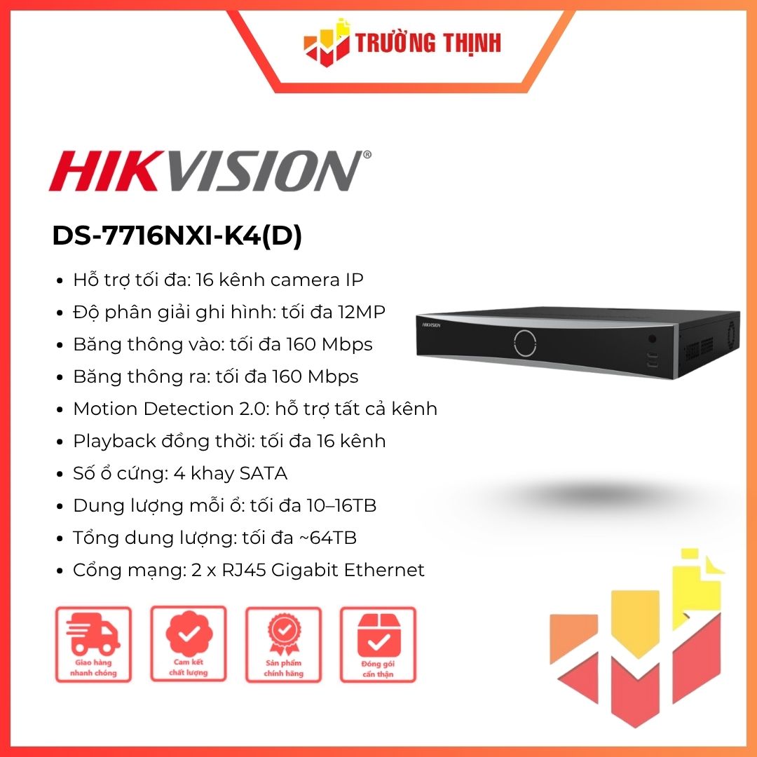 Đầu ghi hình IP NVR 16 kênh Hikvision DS-7716NXI-K4(D)