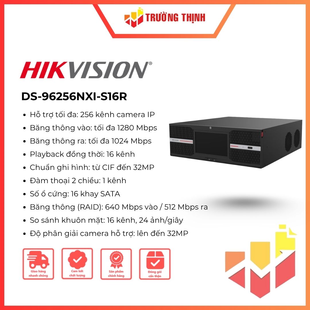 Đầu ghi camera IP NVR Hikvision DS-96256NXI-S16R 256 kênh