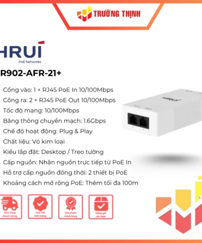 Switch PoE 1 ra 2 vào Hrui HR902-AFR-21+ công suẩ 30W