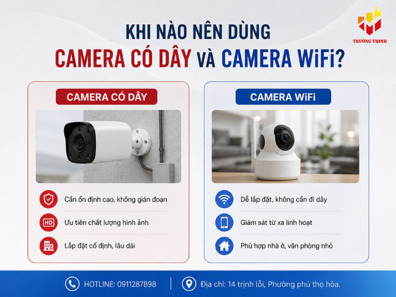 Khi nào nên dùng Camera có dây và camera WiFi?