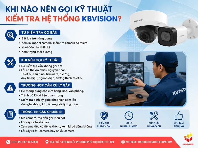 Khi nào nên gọi kỹ thuật kiểm tra hệ thống KBVision?