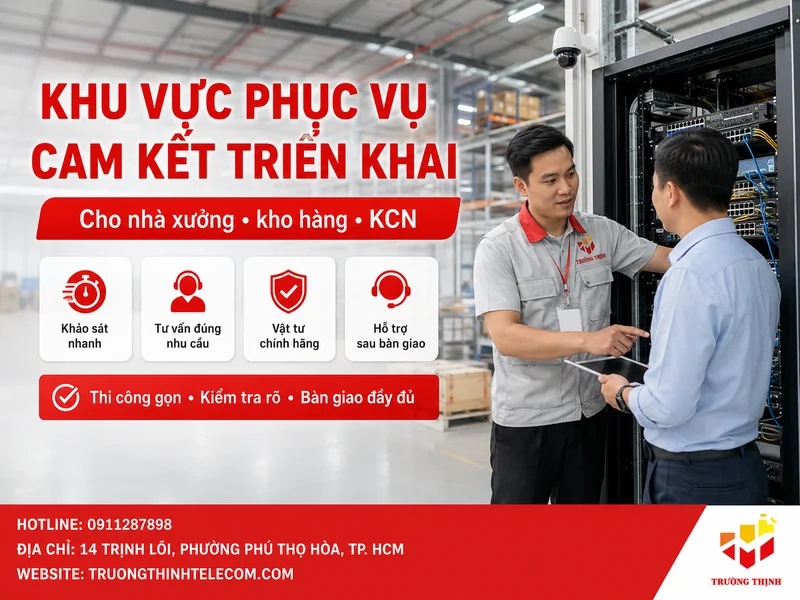 Khu vực phục vụ và cam kết triển khai tại Trường Thịnh Telecom