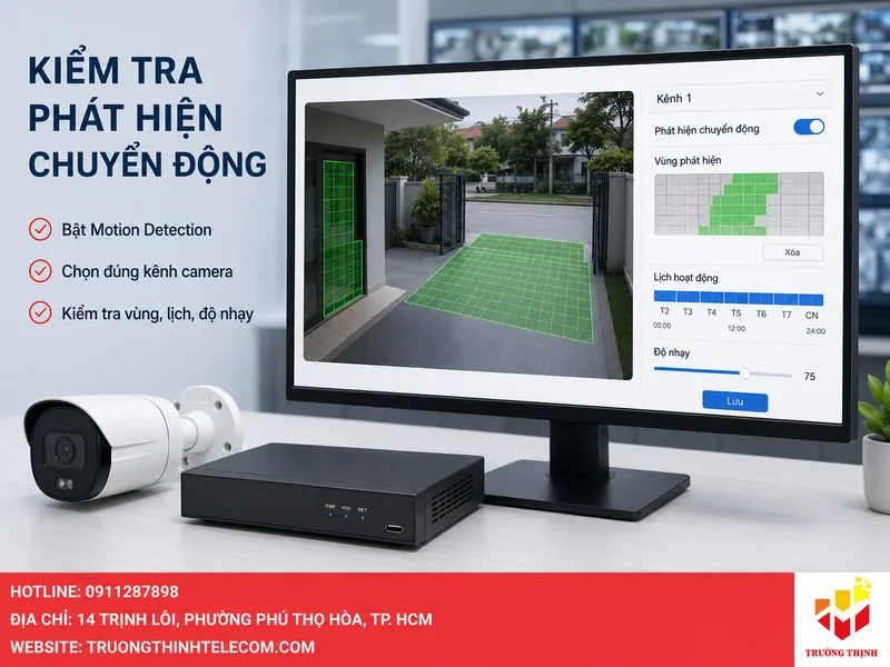 Kiểm tra phát hiện chuyển động trên camera hoặc đầu ghi Dahua