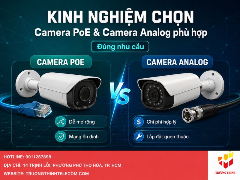 Kinh nghiệm chọn Camera PoE và camera Analog phù hợp