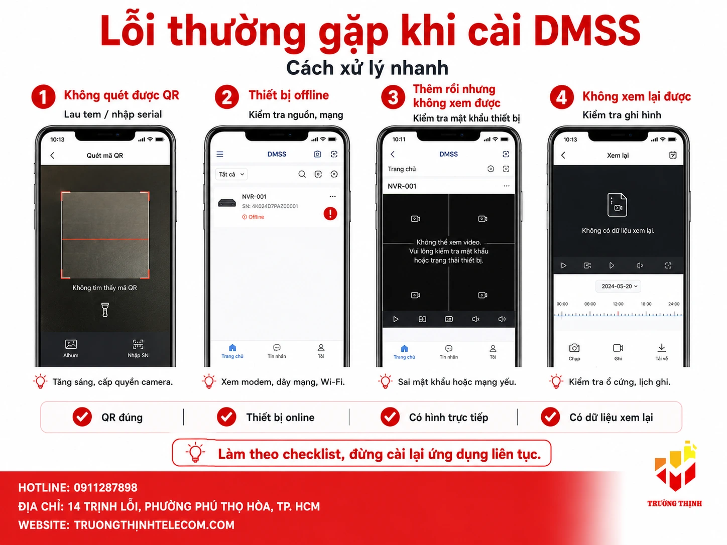 Lỗi thường gặp khi cài DMSS và cách xử lý