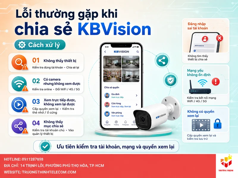 Lỗi thường gặp khi chia sẻ KBVision và cách xử lý