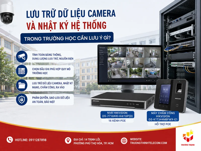 Lưu trữ dữ liệu camera và nhật ký hệ thống trong trường học cần lưu ý gì?