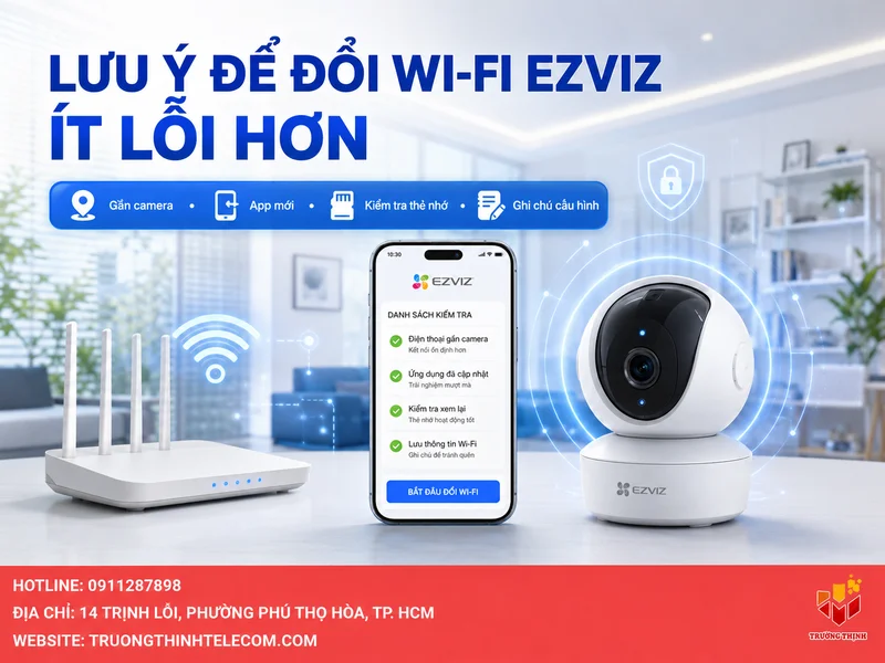 Lưu ý để đổi Wi-Fi Ezviz ít lỗi hơn
