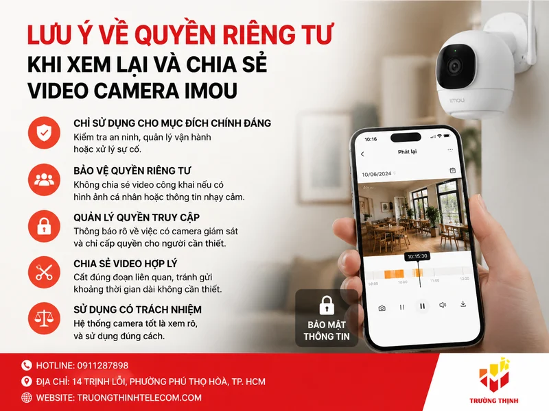 Lưu ý về quyền riêng tư khi xem lại và chia sẻ video camera Imou