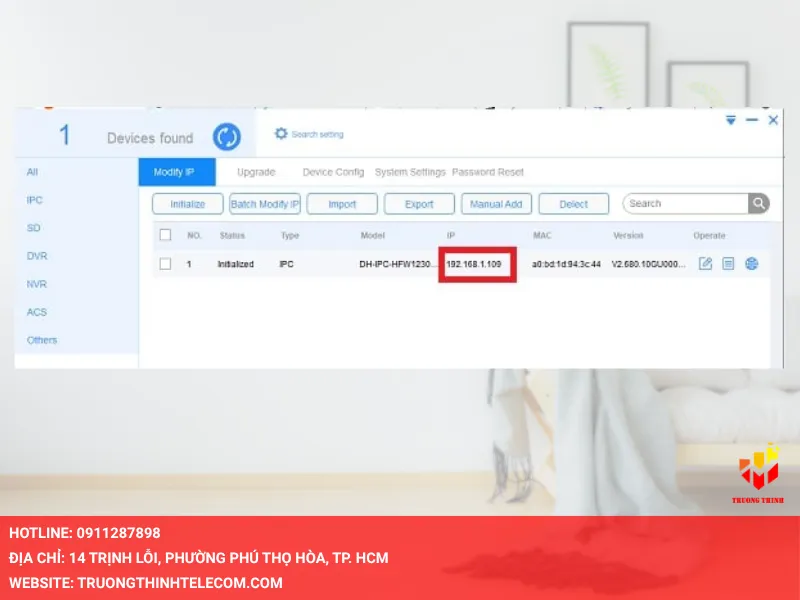 Mở phần mềm Config tool