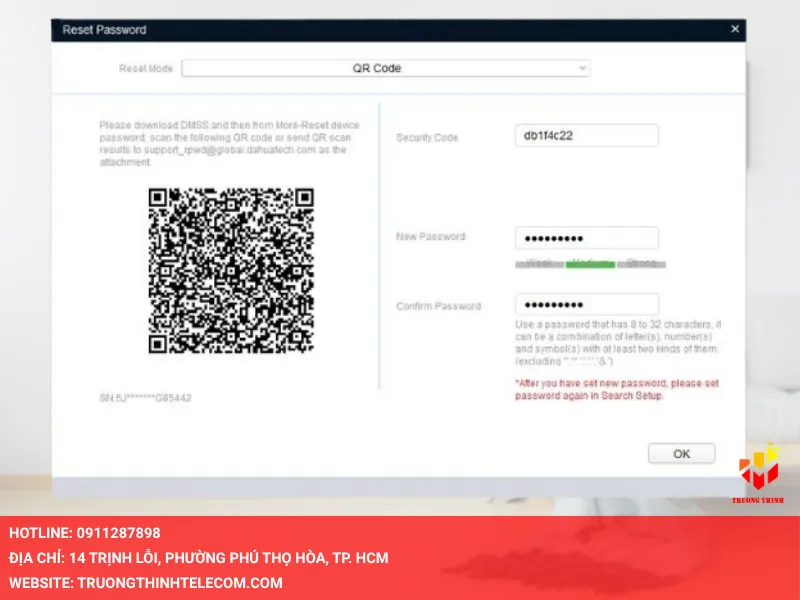 Một cửa sổ mới hiện lên kèm theo mã QR Code