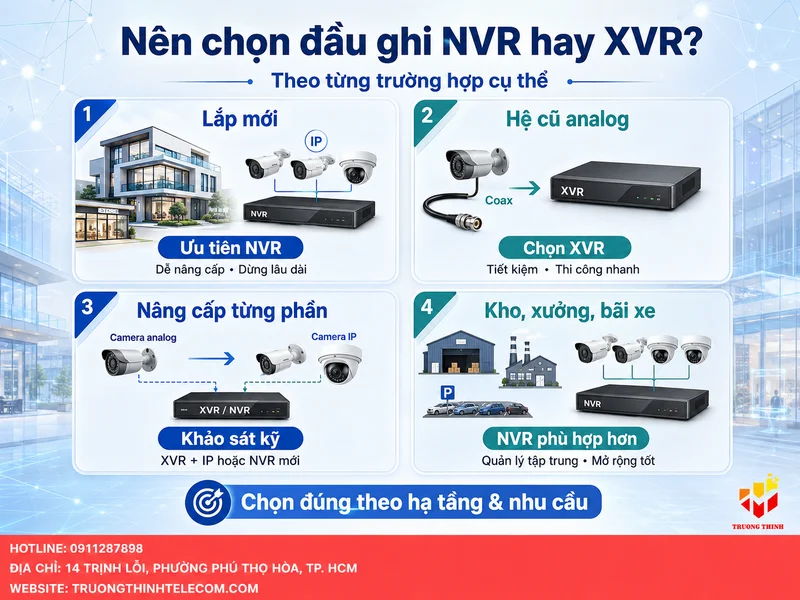 Nên chọn đầu ghi NVR hay XVR cho từng trường hợp cụ thể?