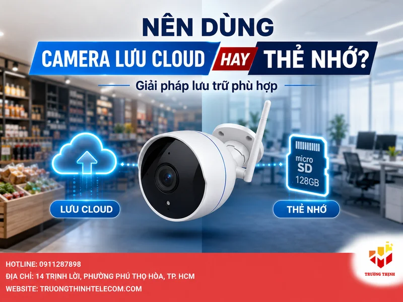 Nên dùng camera lưu cloud hay thẻ nhớ? So sánh thực tế để chọn đúng