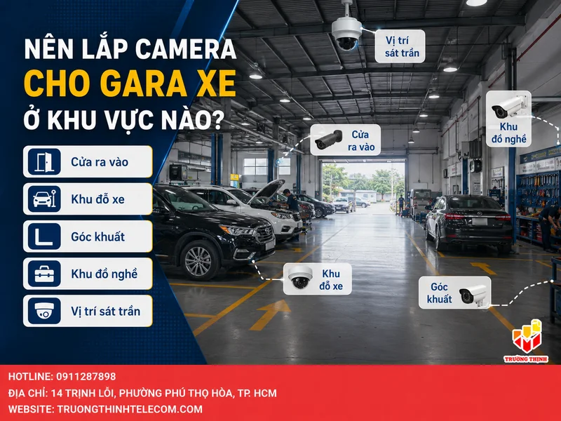 Nên lắp camera cho gara xe ở khu vực nào?