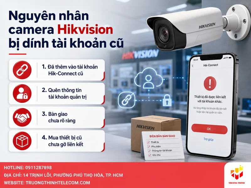 Nguyên nhân camera Hikvision bị dính tài khoản cũ