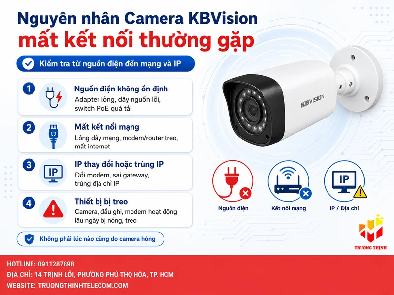 Nguyên nhân Camera KBVision mất kết nối thường gặp