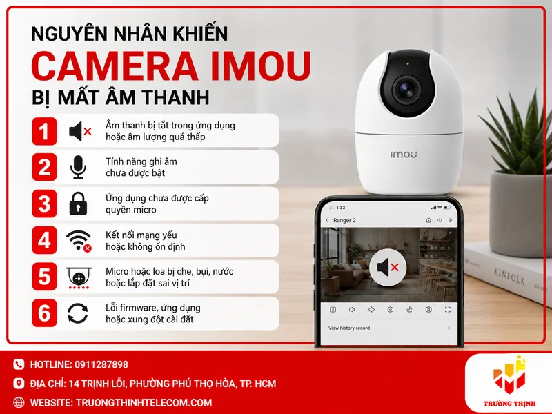 Nguyên nhân khiến Camera Imou bị mất âm thanh