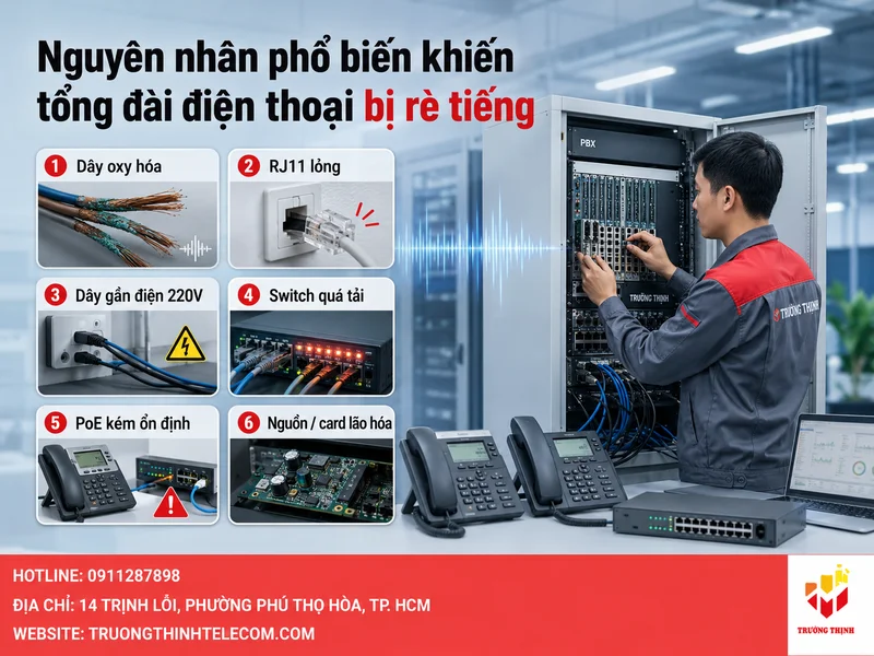 Nguyên nhân phổ biến khiến tổng đài điện thoại bị rè tiếng