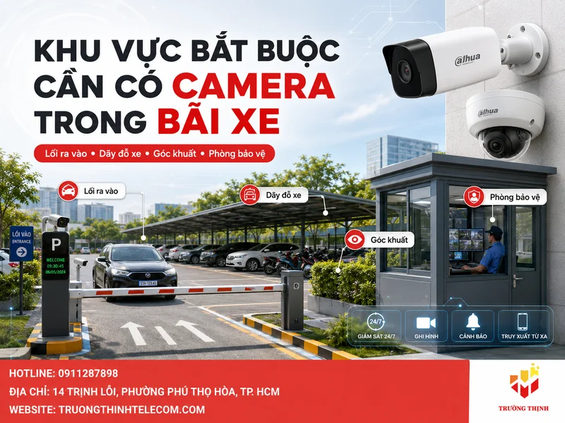 Những khu vực bắt buộc nên có camera trong bãi xe